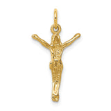 Jesus Corpus Charm Pendant in Real 14k Yellow Gold