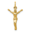 Jesus Corpus Charm Pendant in Real 14k Yellow Gold