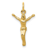 Jesus Corpus Charm Pendant in Real 14k Yellow Gold