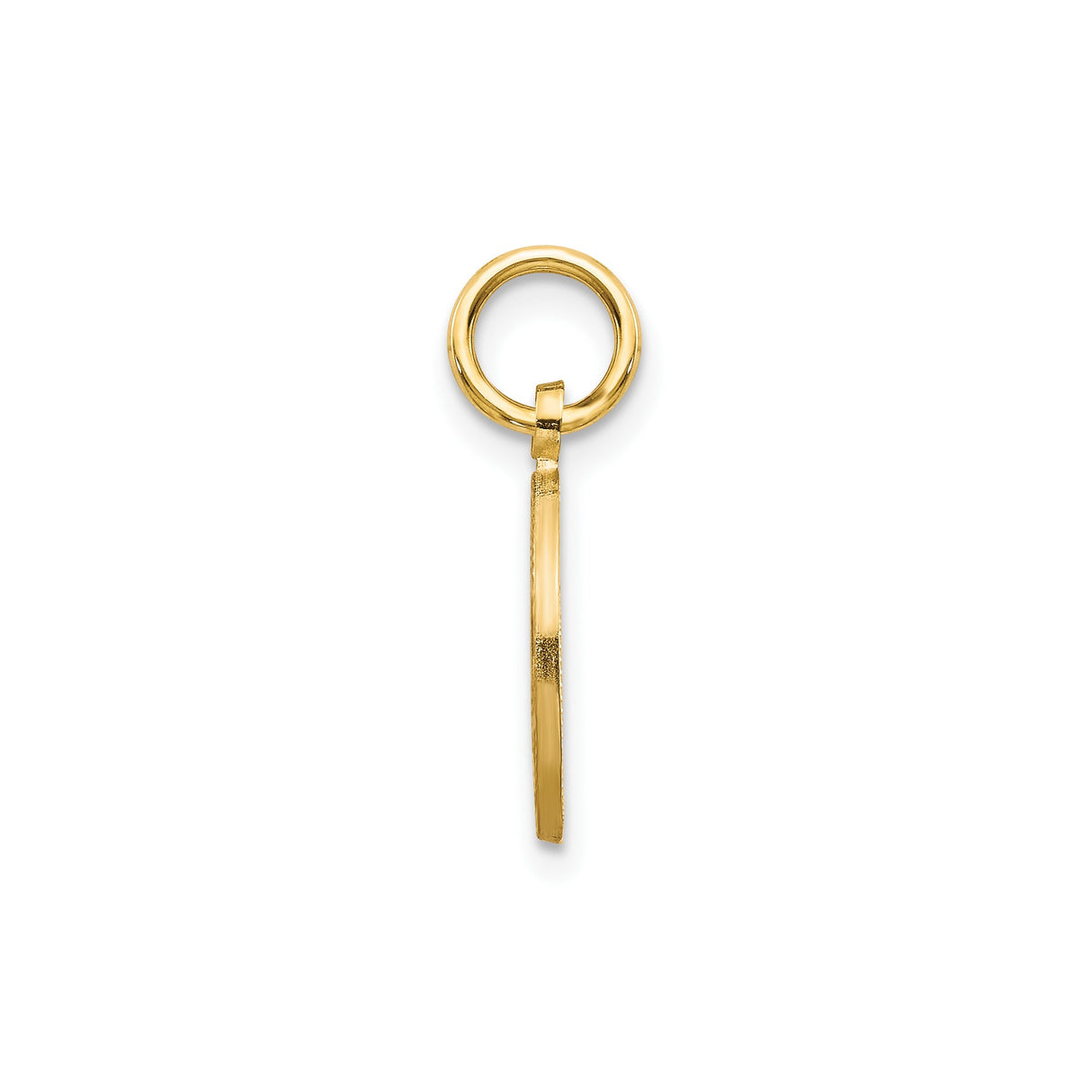 14k Yellow Gold Star of David Pendant with Textured Circle Frame and Cutout Design