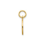 14k Yellow Gold Star of David Pendant with Textured Circle Frame and Cutout Design