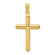 14k Yellow Gold Latin Cross Pendant, Polished Religious Charm, Unisex Faith Jewelry