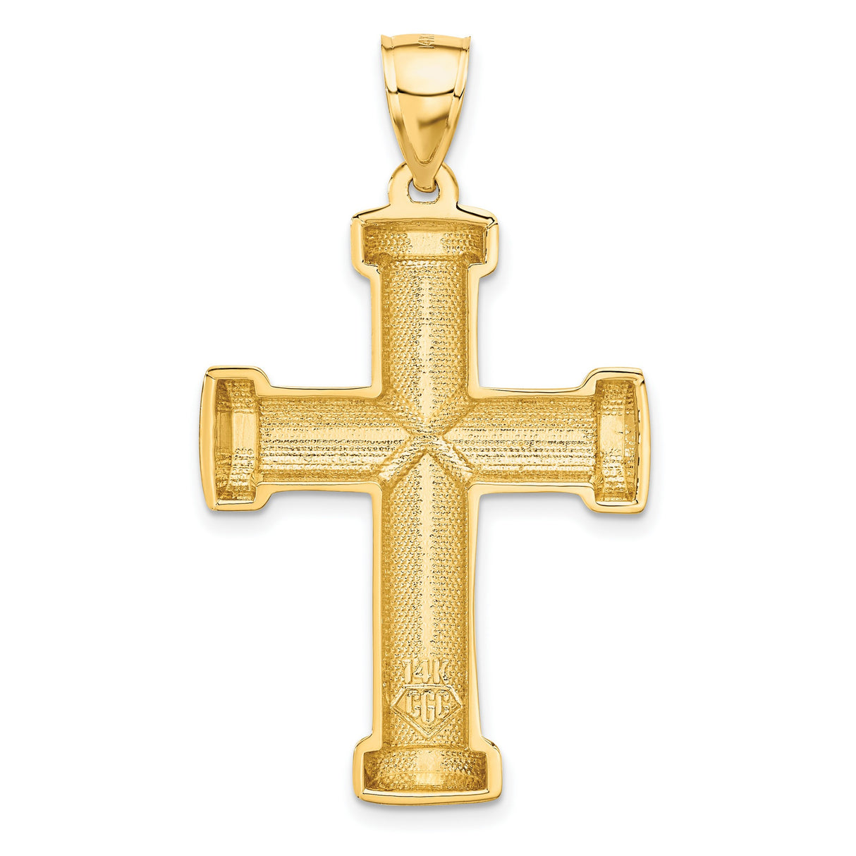 Latin Cross With Capped Ends Charm Pendant in Real 14k Yellow Gold