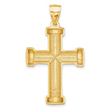 Latin Cross With Capped Ends Charm Pendant in Real 14k Yellow Gold