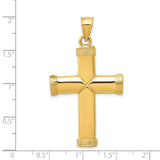 Latin Cross With Capped Ends Charm Pendant in Real 14k Yellow Gold