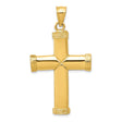 Latin Cross With Capped Ends Charm Pendant in Real 14k Yellow Gold