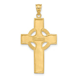 14k Yellow Gold Cross Pendant with Celtic High Cross Design and Biblical Figures