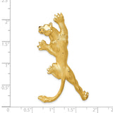14k Yellow Gold Panther Pendant with Climbing Jungle Cat Motif Unisex Jewelry