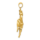 14k Yellow Gold Rearing Horse Pendant, Detailed Stallion Charm, Unisex Western Equestrian Jewelry