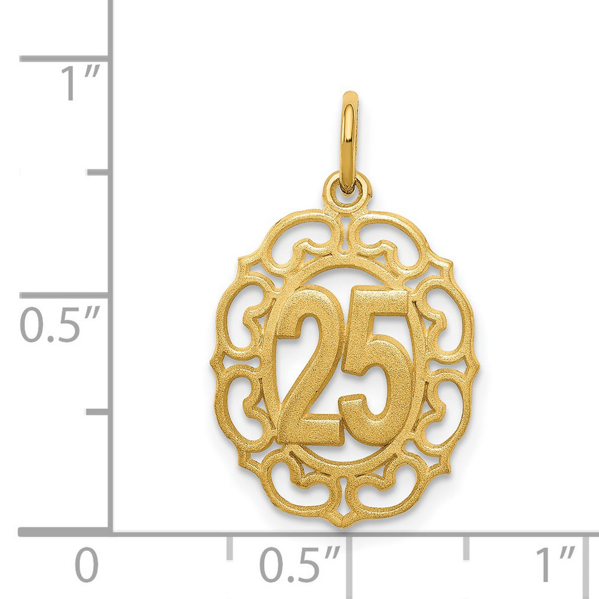 # 25 in Oval Charm Pendant in Real 14k Yellow Gold