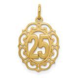 # 25 in Oval Charm Pendant in Real 14k Yellow Gold