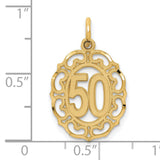 #50 in Oval Charm Pendant in Real 14k Yellow Gold