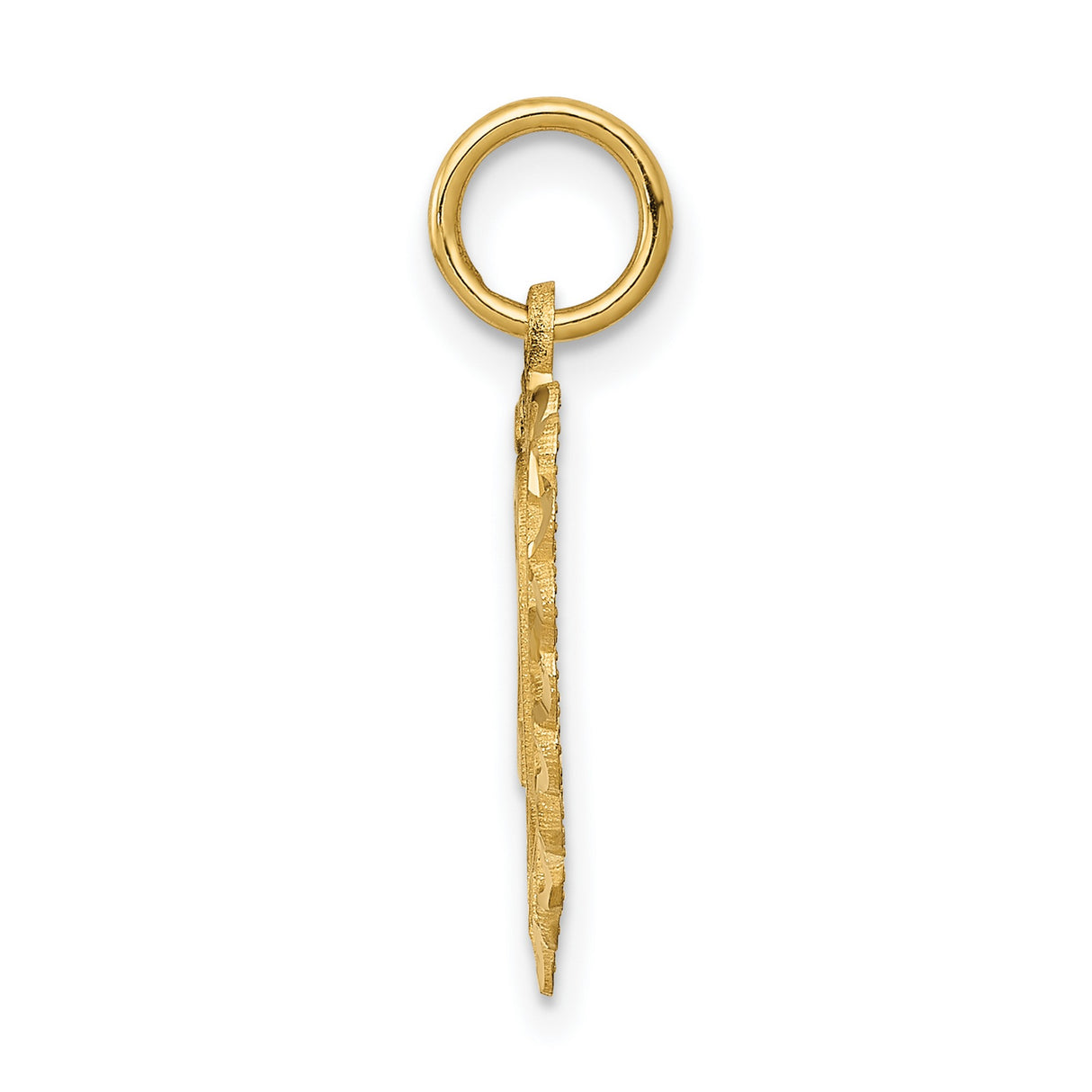 14k Yellow Gold Heart Pendant with Number 20, Openwork Design Anniversary Charm