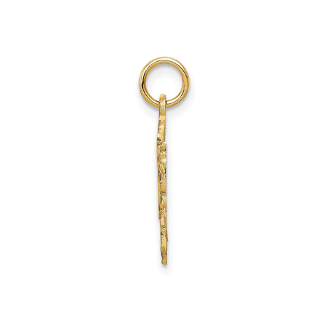 14k Yellow Gold Heart Pendant with Number 16 and Lace Border Charm for Teen Girl