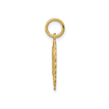 14k Yellow Gold Heart Pendant with Number 18, Milestone Charm for Necklace or Bracelet