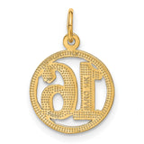 #16 in A Circle Charm Pendant in Real 14k Yellow Gold