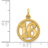 #16 in A Circle Charm Pendant in Real 14k Yellow Gold