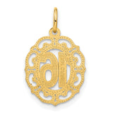 #16 in Oval Circle Charm Pendant in Real 14k Yellow Gold