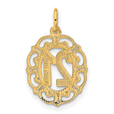 #21 in Oval Charm Pendant in Real 14k Yellow Gold