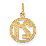 #21 in A Circle Charm Pendant in Real 14k Yellow Gold