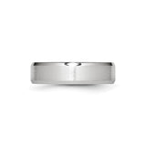 Beveled Edge, Satin wedding band ring detail view