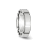 Beveled Edge, Satin wedding band ring detail view