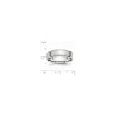Beveled Edge, Satin wedding band ring shown for scale