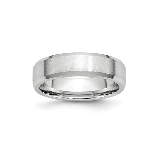 Beveled Edge, Satin wedding band ring