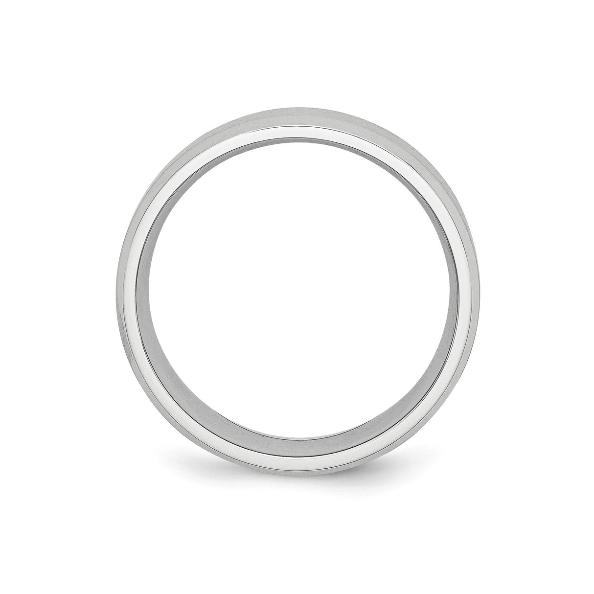 Beveled Edge, Satin wedding band ring alternate angle