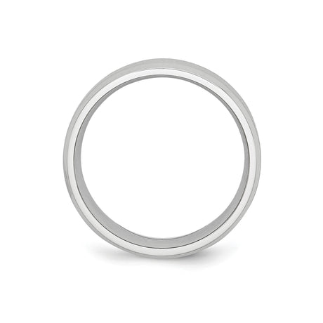 Beveled Edge, Satin wedding band ring alternate angle