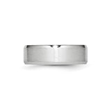 Beveled Edge, Satin wedding band ring detail view