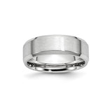 Beveled Edge, Satin wedding band ring