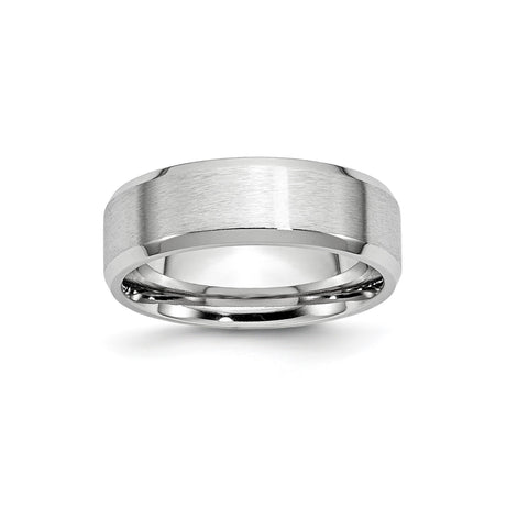 Beveled Edge, Satin wedding band ring