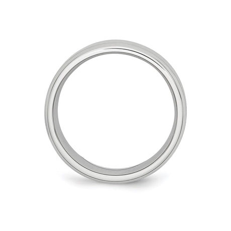 Beveled Edge, Satin wedding band ring alternate angle