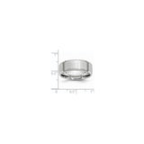 Beveled Edge, Satin wedding band ring shown for scale