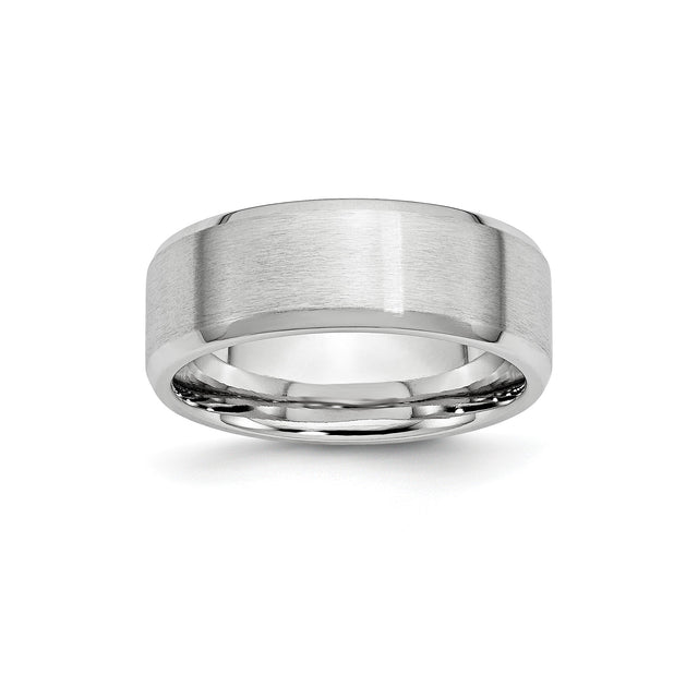 Beveled Edge, Satin wedding band ring