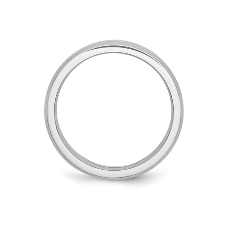 Beveled Edge, Satin wedding band ring alternate angle