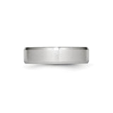 Beveled Edge, Satin wedding band ring detail view