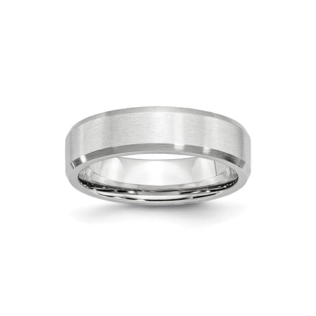 Beveled Edge, Satin wedding band ring