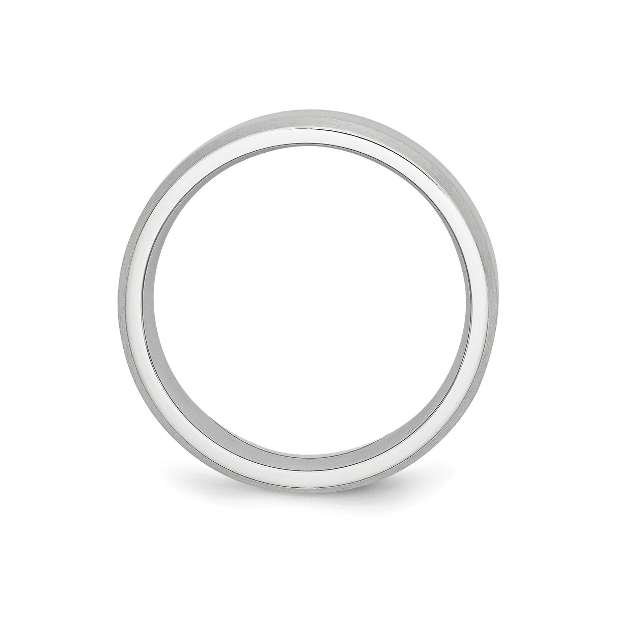 Beveled Edge, Satin wedding band ring alternate angle