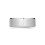 Beveled Edge, Satin wedding band ring detail view