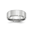 Beveled Edge, Satin wedding band ring