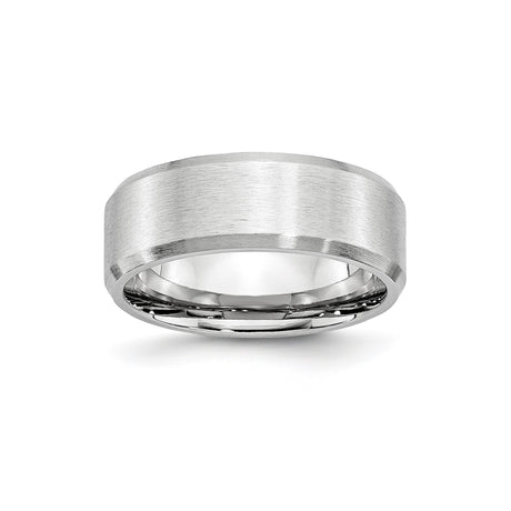 Beveled Edge, Satin wedding band ring