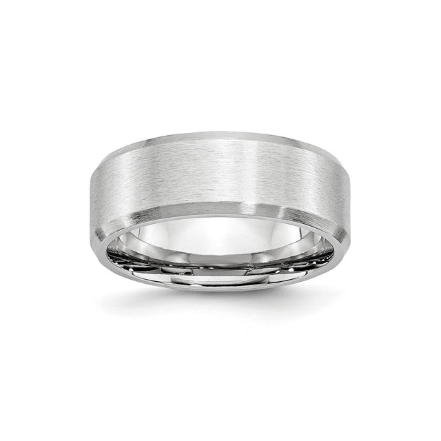 Beveled Edge, Satin wedding band ring