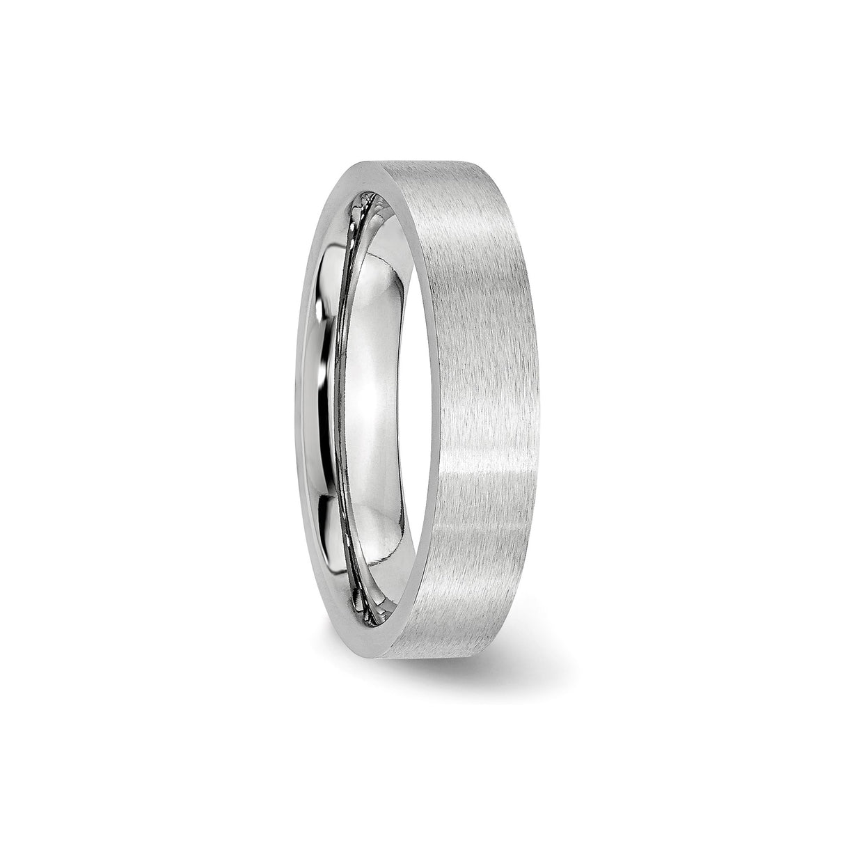 Satin, Flat wedding band ring detail view
