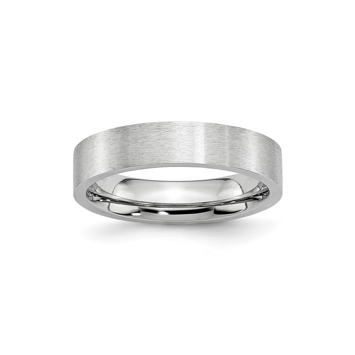 Satin, Flat wedding band ring