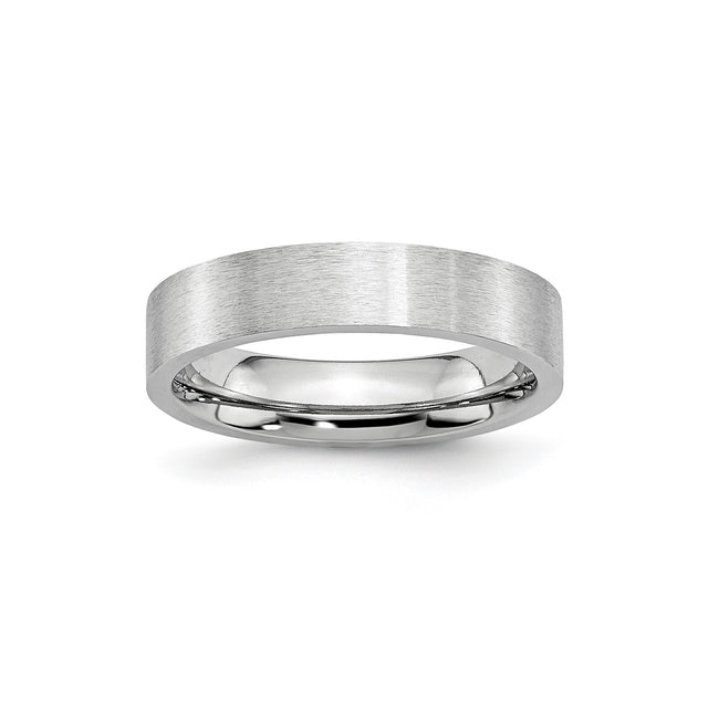 Satin, Flat wedding band ring