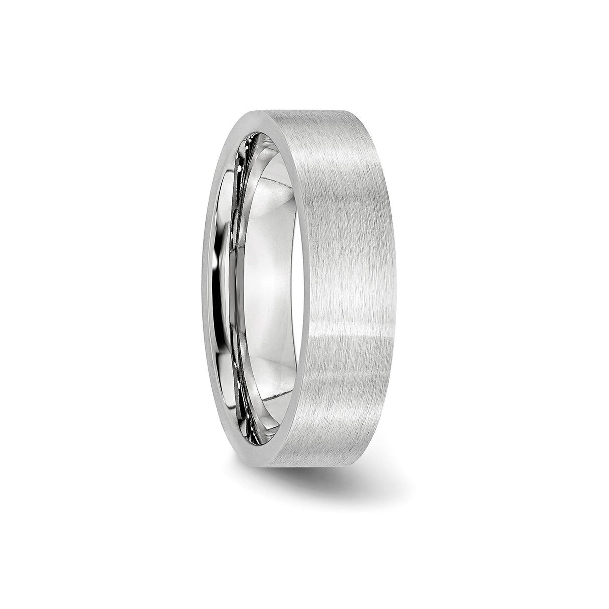 Satin, Flat wedding band ring detail view