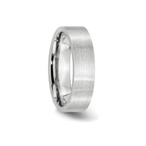 Satin, Flat wedding band ring detail view