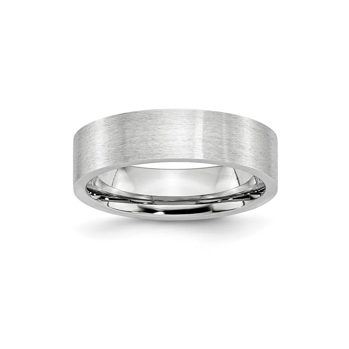 Satin, Flat wedding band ring